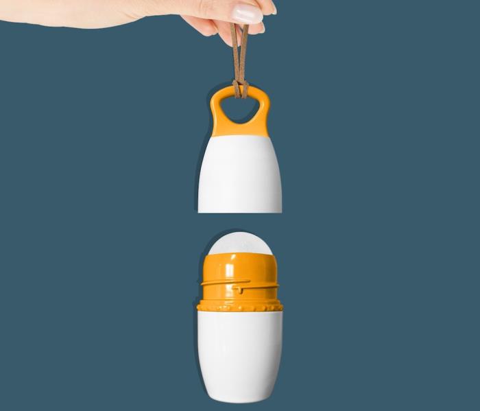 The Roll-On Loop Bottle: Hang it up wherever you want!
